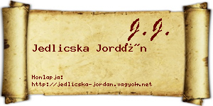 Jedlicska Jordán névjegykártya